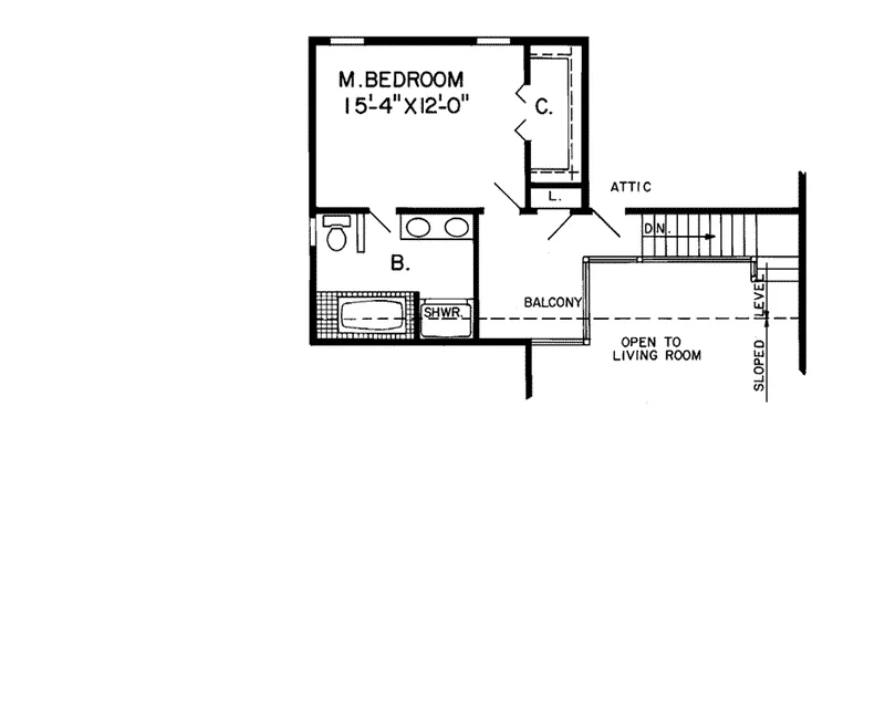 Traditional House Plan Second Floor - Fieldbrook Terrace Modern Home 038D-0341 - Search House Plans and More