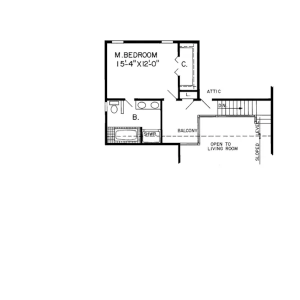 Modern House Plan Second Floor - Fieldbrook Terrace Modern Home 038D-0341 - Search House Plans and More