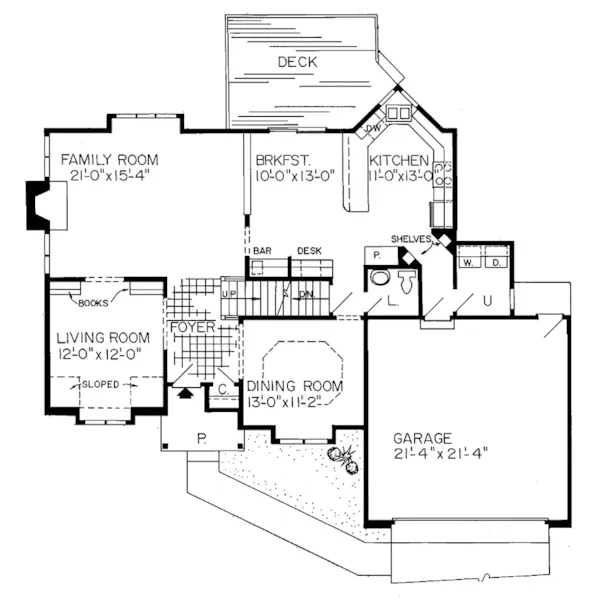 Country House Plan First Floor - Hanna Crossing Craftsman Home 038D-0345 - Search House Plans and More