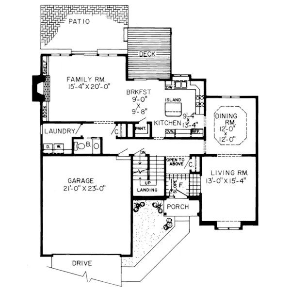 Contemporary House Plan First Floor - Ferman Country French Home 038D-0348 - Search House Plans and More