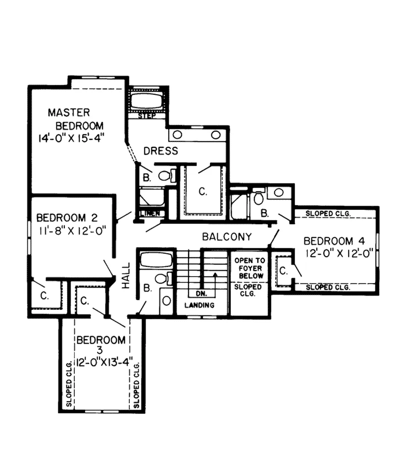Farmhouse Plan Second Floor - Ferman Country French Home 038D-0348 - Search House Plans and More