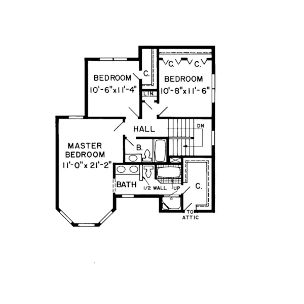 Victorian House Plan Second Floor - Ferdinand Victorian Home 038D-0351 - Search House Plans and More