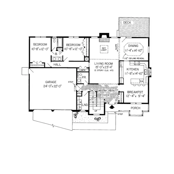 Modern House Plan First Floor - Jonesborough Country Home 038D-0354 - Search House Plans and More