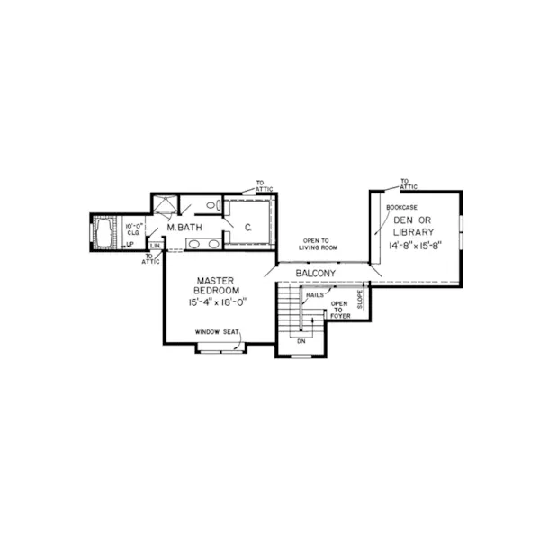 Modern House Plan Second Floor - Jonesborough Country Home 038D-0354 - Search House Plans and More