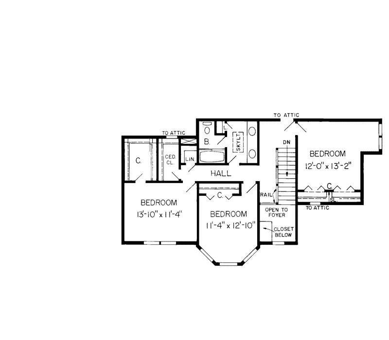 Farmhouse Plan Second Floor - Clairvoix Victorian Home 038D-0355 - Search House Plans and More