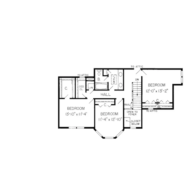 Farmhouse Plan Second Floor - Clairvoix Victorian Home 038D-0355 - Search House Plans and More