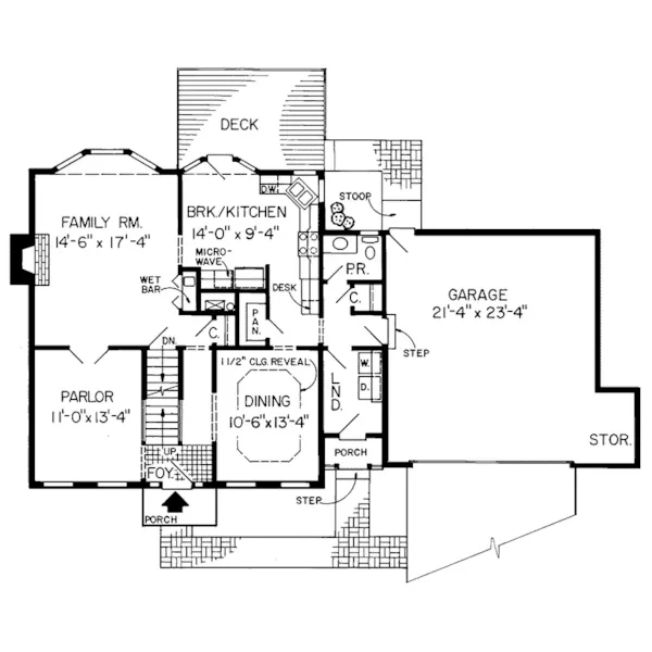 Colonial House Plan First Floor - Moreau Creek Colonial Home 038D-0356 - Shop House Plans and More