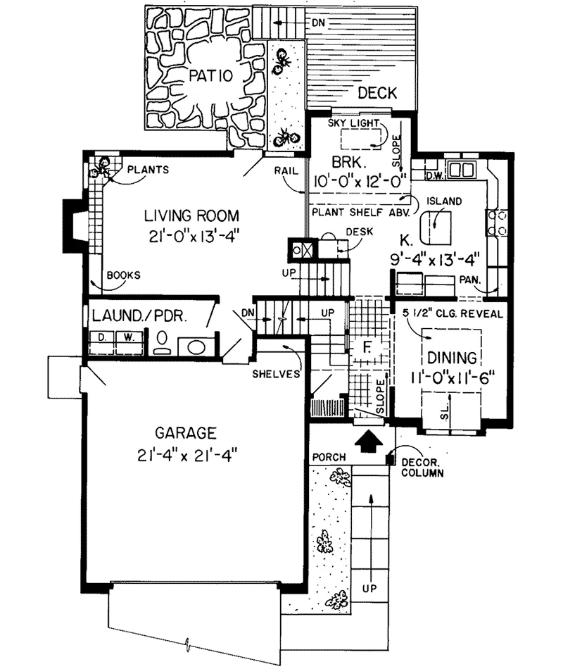Southern House Plan First Floor - Bluff Creek Traditional Home 038D-0357 - Search House Plans and More