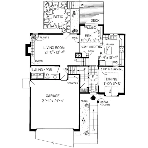 Country House Plan First Floor - Bluff Creek Traditional Home 038D-0357 - Search House Plans and More