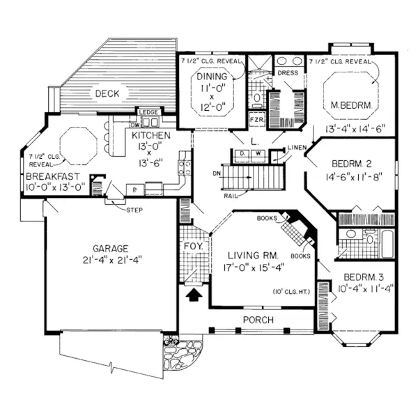 Ranch House Plan First Floor - Timberforest Contemporary Home 038D-0358 - Shop House Plans and More