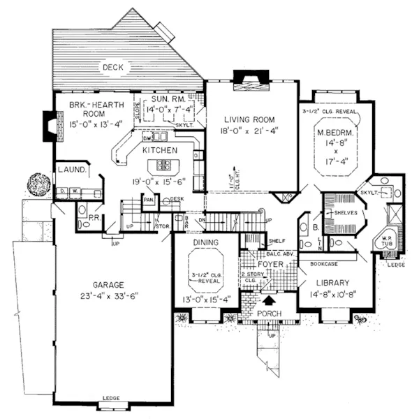 Tudor House Plan First Floor - Mossburn Luxury Tudor Home 038D-0361 - Shop House Plans and More