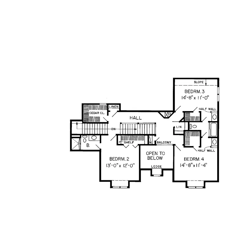 Tudor House Plan Second Floor - Mossburn Luxury Tudor Home 038D-0361 - Shop House Plans and More