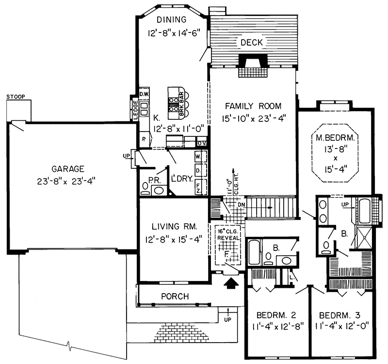Shingle House Plan First Floor - Raintree Country Home 038D-0362 - Shop House Plans and More