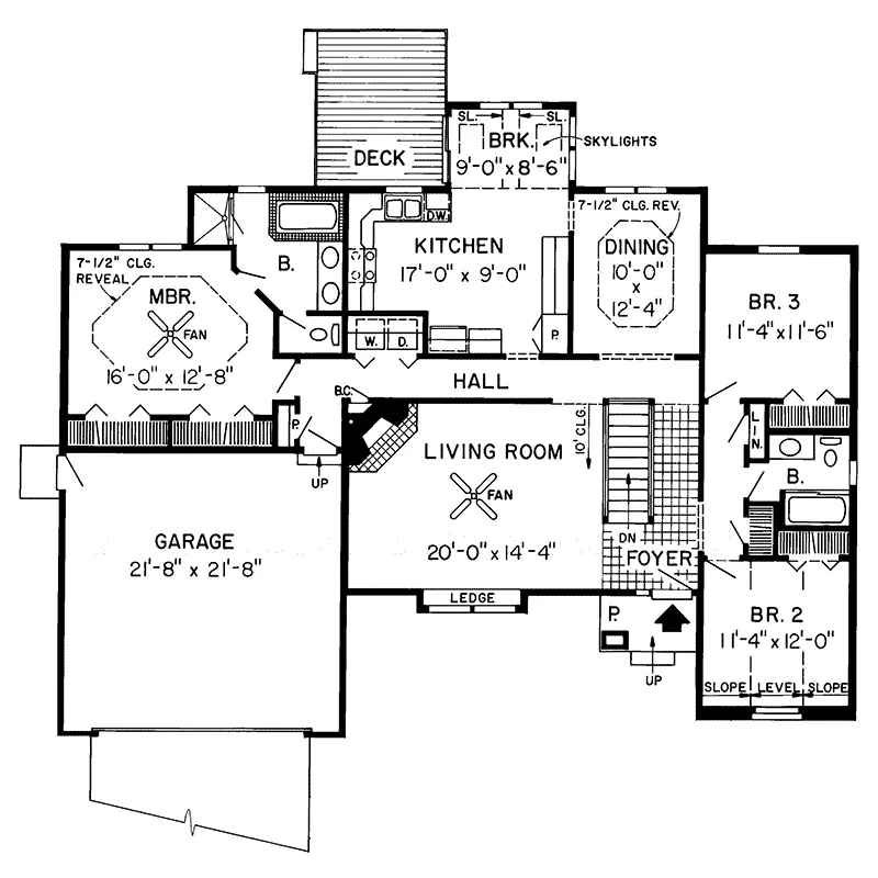 Ranch House Plan First Floor - Worthington Oak Ranch Home 038D-0363 - Shop House Plans and More