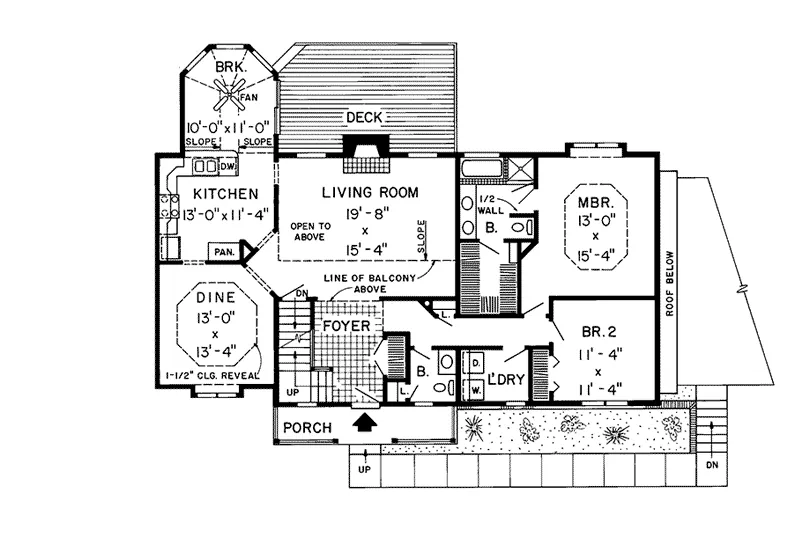 Traditional House Plan First Floor - Barberry Place Acadian Home 038D-0364 - Search House Plans and More