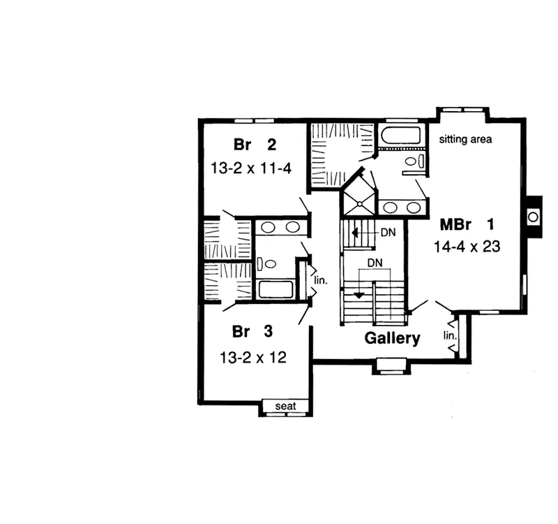 Traditional House Plan Second Floor - Shiloh Run Country Home 038D-0370 - Shop House Plans and More