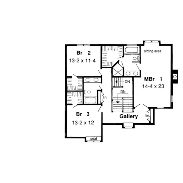 Modern House Plan Second Floor - Shiloh Run Country Home 038D-0370 - Shop House Plans and More