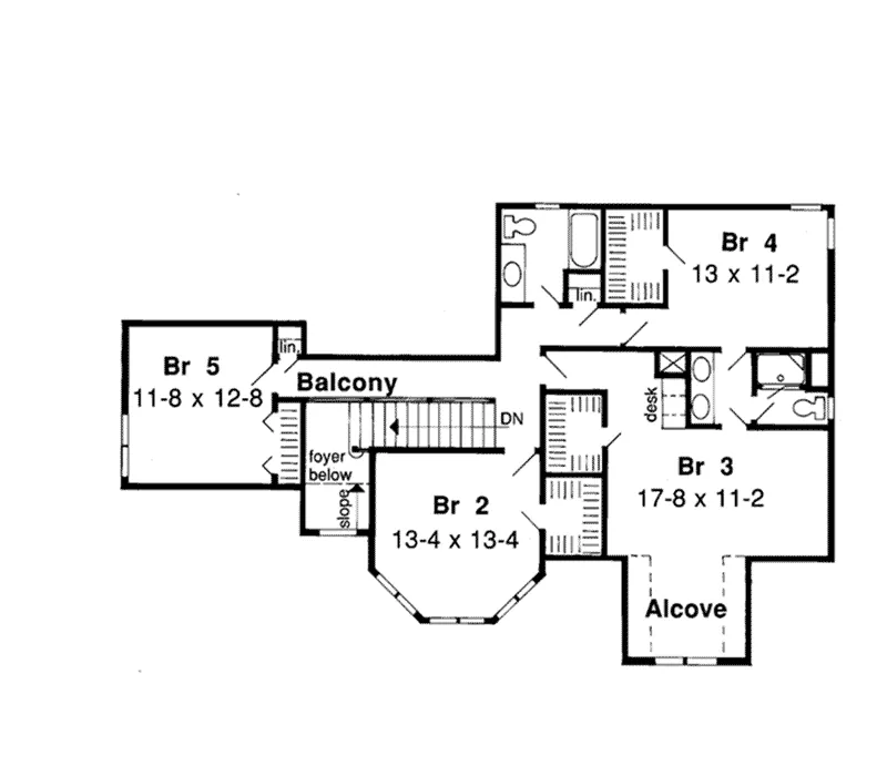 European House Plan Second Floor - Brittany Luxury European Home 038D-0371 - Search House Plans and More