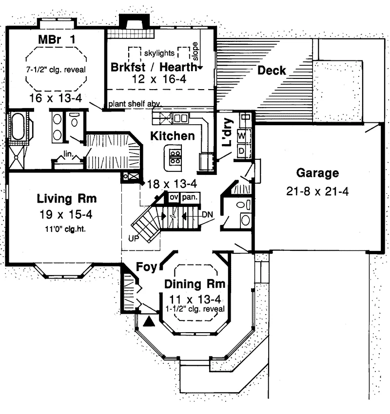 Shingle House Plan First Floor - Savannah Cove Country Home 038D-0372 - Shop House Plans and More