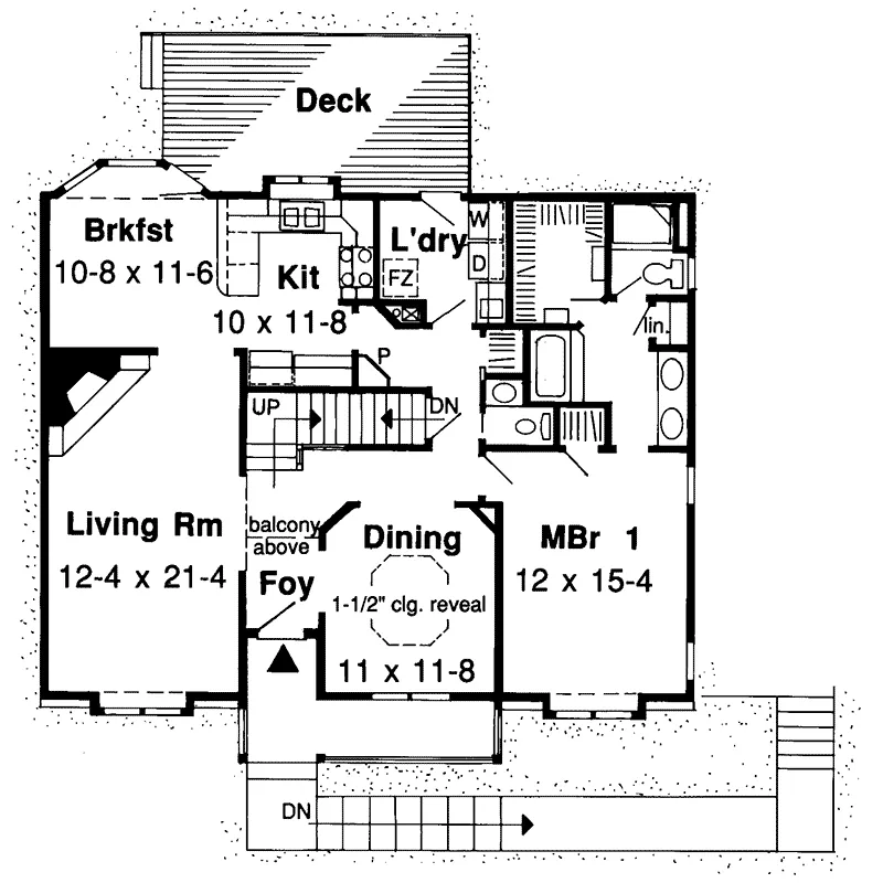 Vacation House Plan First Floor - Bentree Traditional Home 038D-0373 - Search House Plans and More