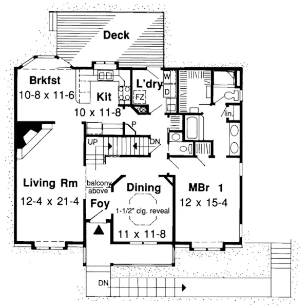 Country House Plan First Floor - Bentree Traditional Home 038D-0373 - Search House Plans and More