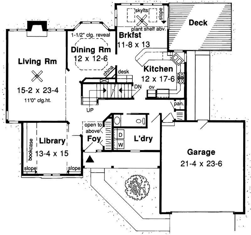 European House Plan First Floor - Blanton Place Tudor Home 038D-0374 - Search House Plans and More