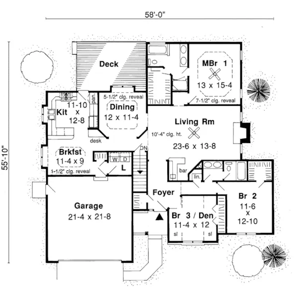 Country House Plan First Floor - Wood Point Efficient Ranch Home 038D-0375 - Shop House Plans and More