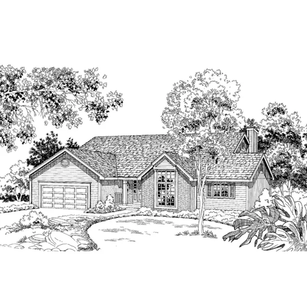 Country House Plan Front of Home - Wood Point Efficient Ranch Home 038D-0375 - Shop House Plans and More