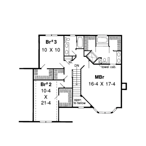 Arts & Crafts House Plan Second Floor - Kayberry Traditional Home 038D-0376 - Search House Plans and More