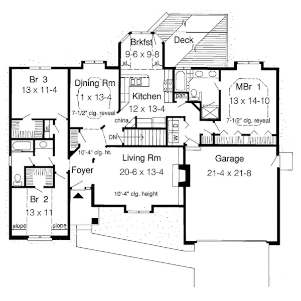 Modern House Plan First Floor - Darren Ranch Home 038D-0377 - Search House Plans and More