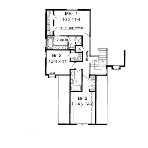 Country House Plan Second Floor - Danielle Creek Country Home 038D-0378 - Search House Plans and More