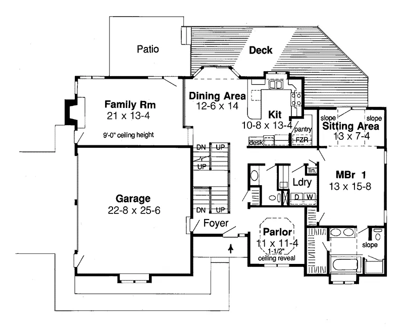 Southern House Plan First Floor - Lynfield Tudor Home 038D-0379 - Shop House Plans and More