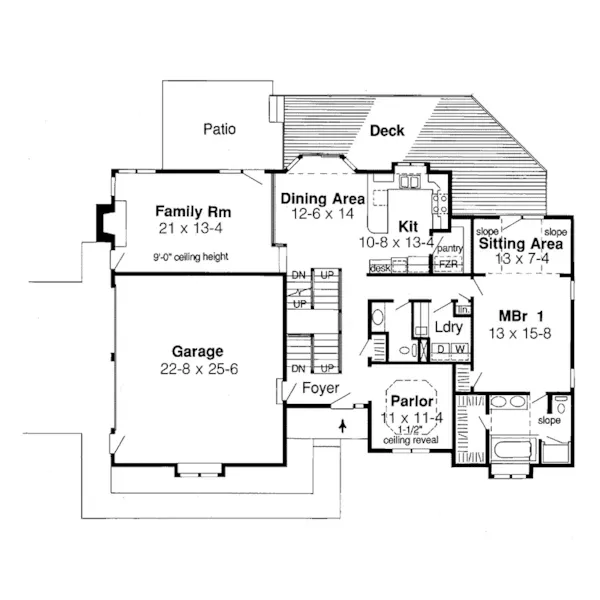 Tudor House Plan First Floor - Lynfield Tudor Home 038D-0379 - Shop House Plans and More