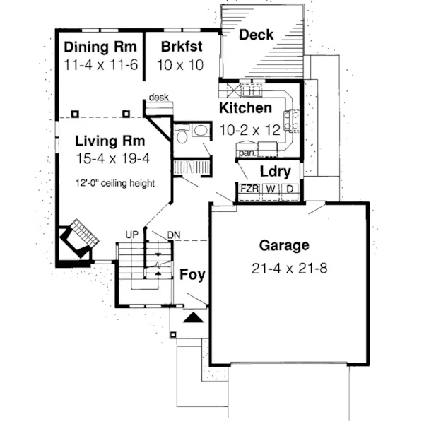 Contemporary House Plan First Floor - Evenson Traditional Home 038D-0383 - Search House Plans and More