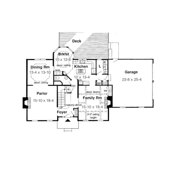 Early American House Plan First Floor - Boursin Early American Home 038D-0389 - Search House Plans and More