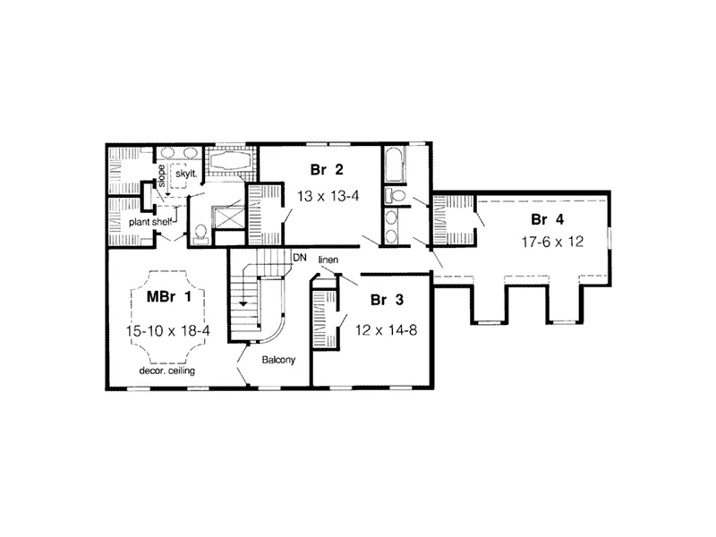 Traditional House Plan Second Floor - Boursin Early American Home 038D-0389 - Search House Plans and More