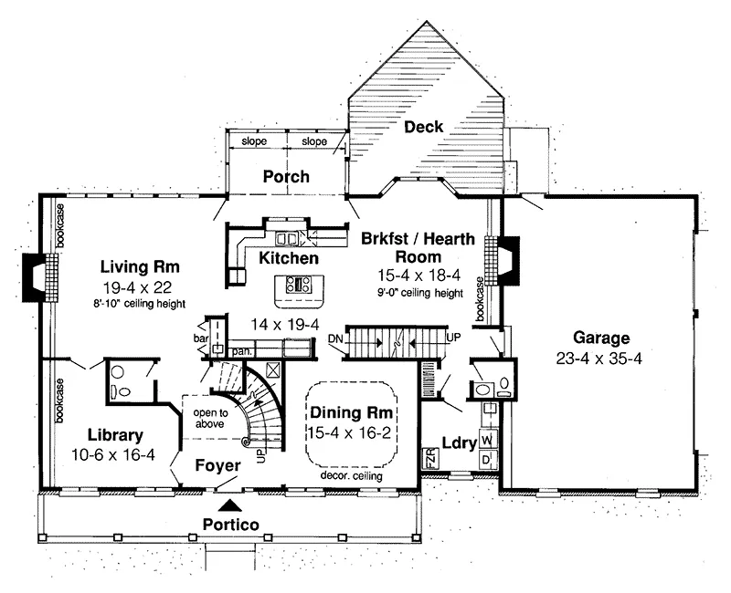 Traditional House Plan First Floor - Meek Meadows Plantation Home 038D-0391 - Shop House Plans and More