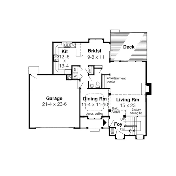 Contemporary House Plan First Floor - Holden Hill Traditional Home 038D-0392 - Search House Plans and More