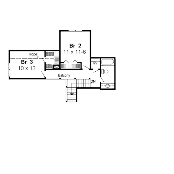 Traditional House Plan Second Floor - Southgate Country Home 038D-0393 - Shop House Plans and More