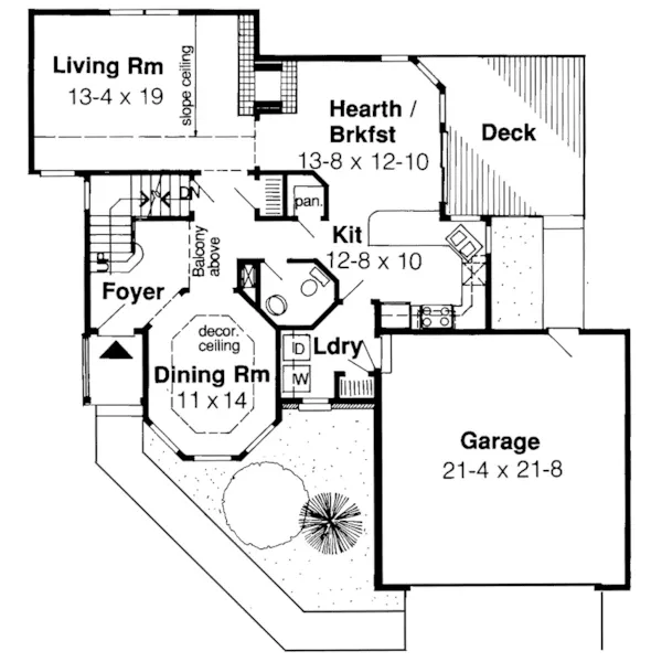 Traditional House Plan First Floor - Bridgehampton Victorian Home 038D-0396 - Search House Plans and More