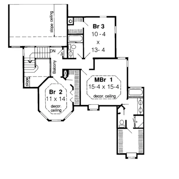 Traditional House Plan Second Floor - Bridgehampton Victorian Home 038D-0396 - Search House Plans and More