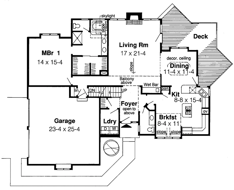 Modern House Plan First Floor - Marston Contemporary Home 038D-0398 - Shop House Plans and More