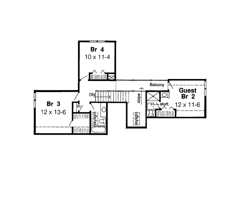 Contemporary House Plan Second Floor - Marston Contemporary Home 038D-0398 - Shop House Plans and More