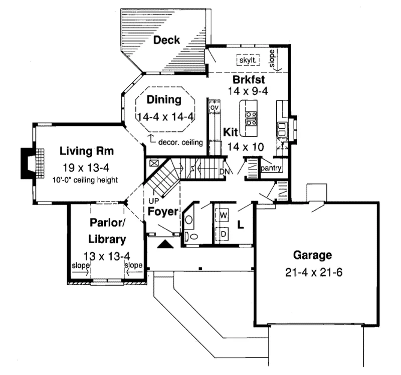 Country House Plan First Floor - Chivetta Country Home 038D-0399 - Search House Plans and More