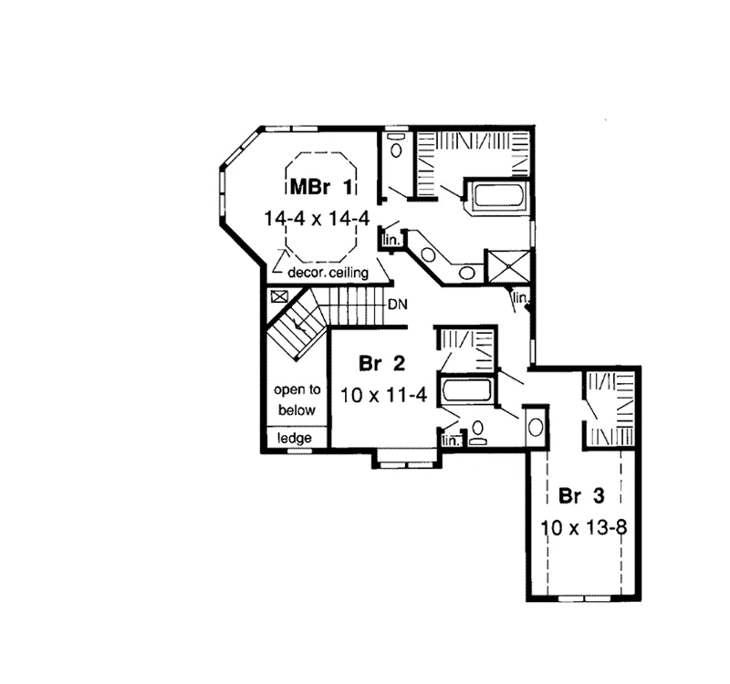 Traditional House Plan Second Floor - Chivetta Country Home 038D-0399 - Search House Plans and More