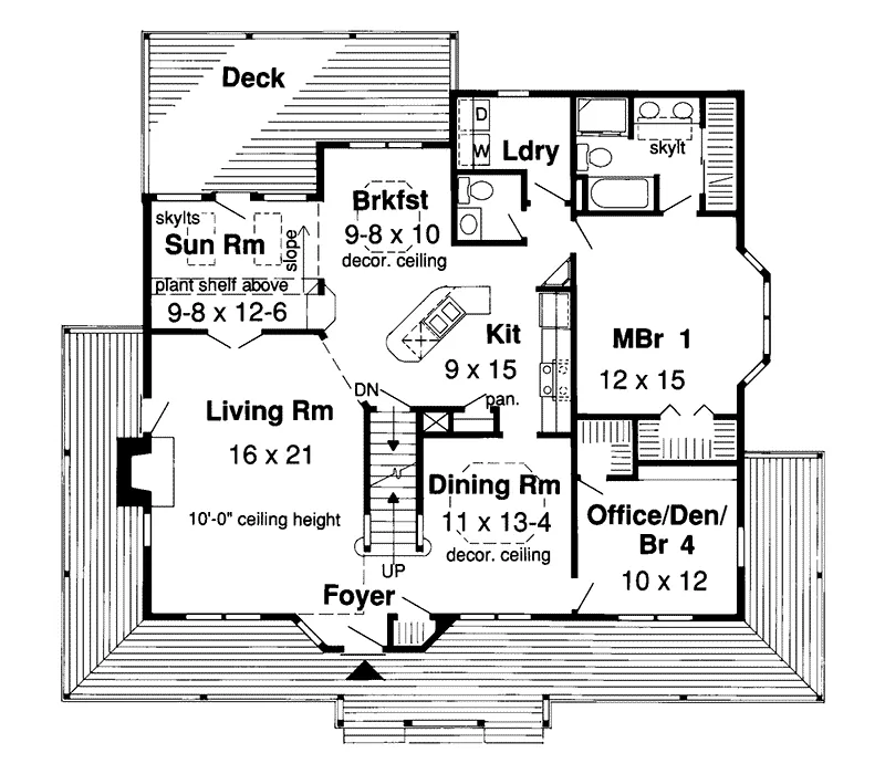 Tudor House Plan First Floor - Nottoway Farm Country Home 038D-0403 - Shop House Plans and More
