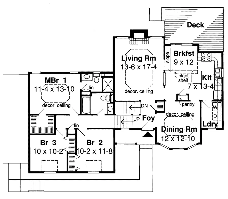 Traditional House Plan First Floor - Armada Point Ranch Home 038D-0404 - Search House Plans and More