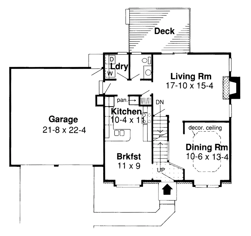 Early American House Plan First Floor - Tacoma Hill Colonial Home 038D-0405 - Shop House Plans and More