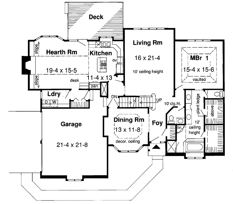 European House Plan First Floor - Walinca Tudor Home 038D-0408 - Shop House Plans and More