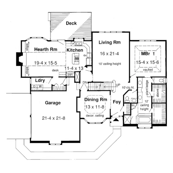 European House Plan First Floor - Walinca Tudor Home 038D-0408 - Shop House Plans and More